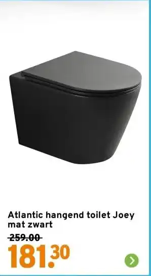 GAMMA Atlantic hangend toilet Joey mat zwart aanbieding