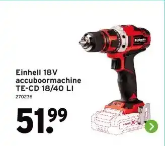 GAMMA Einhell 18V accuboormachine aanbieding
