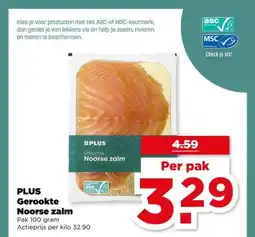 PLUS PLUS Gerookte Noorse zalm aanbieding