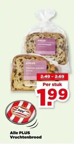 PLUS Alle PLUS Vruchtenbrood aanbieding