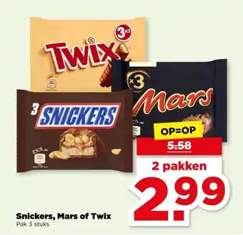 PLUS Snickers, Mars of Twix aanbieding