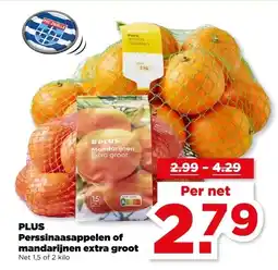PLUS PLUS Perssinaasappelen of mandarijnen extra groot aanbieding