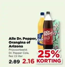 PLUS Alle Dr. Pepper, Orangina of Arizona aanbieding