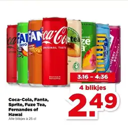 PLUS Coca-Cola, Fanta, Sprite, Fuze Tea, Fernandes of Hawai aanbieding