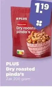 PLUS PLUS Dry roasted pinda's aanbieding