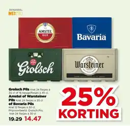 PLUS Grolsch Pils , Amstel of Warsteiner Pils , of Bavaria Pils aanbieding