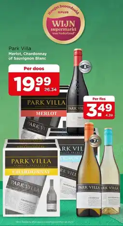 PLUS Park Villa Merlot, Chardonnay of Sauvignon Blanc aanbieding