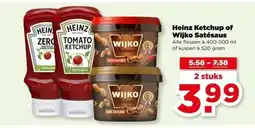 PLUS Heinz Ketchup of Wijko Satésaus aanbieding
