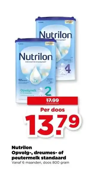 PLUS Nutrilon Opvolg-, dreumes- of peutermelk standaard aanbieding