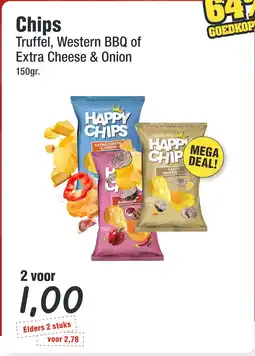 Budget Food Chips Truffel, Western BBQ of Extra Cheese & Onion aanbieding