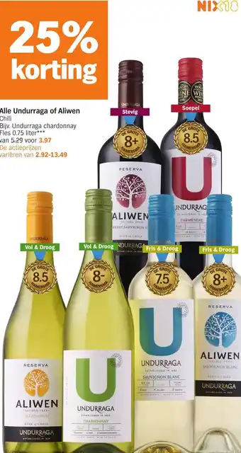 Albert Heijn Alle Undurraga of Aliwen aanbieding