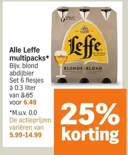 Albert Heijn Alle Leffe multipacks aanbieding