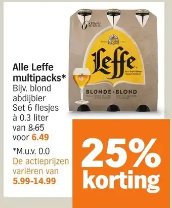 Albert Heijn Alle Leffe multipacks aanbieding