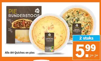 Albert Heijn Alle AH Quiches en pies aanbieding
