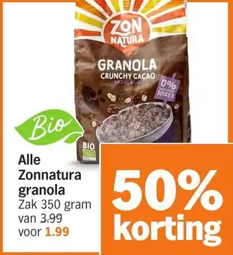 Albert Heijn Alle Zonnatura granola aanbieding