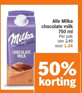 Albert Heijn Alle Milka chocolate milk aanbieding