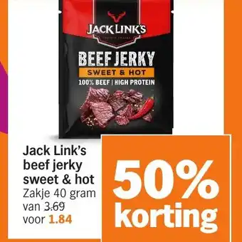 Albert Heijn Jack Link's beef jerky sweet & hot aanbieding
