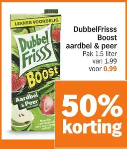 Albert Heijn DubbelFrisss Boost aardbei & peer aanbieding