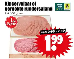 Dirk Kipcervelaat of gerookte rundersalami aanbieding