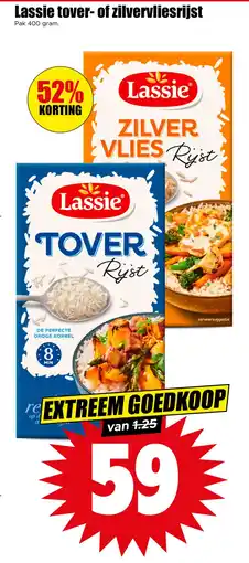 Dirk Lassie tover- of zilvervliesrijst aanbieding