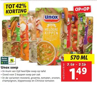 Lidl Unox soep 570ml aanbieding