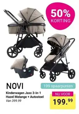Van Asten BabySuperstore NOVI Kinderwagen Jaxx 3 in 1 Hazel Melange + Autostoel aanbieding