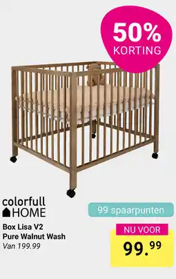 Van Asten BabySuperstore Colorfull HOME Box Lisa V2 Pure Walnut Wash aanbieding