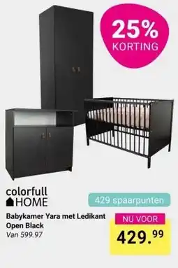 Van Asten BabySuperstore Colorfull HOME Babykamer Yara met Ledikant Open Black aanbieding