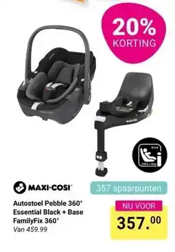 Van Asten BabySuperstore MAXI COSI Autostoel Pebble 360° Essential Black + Base FamilyFix 360° aanbieding