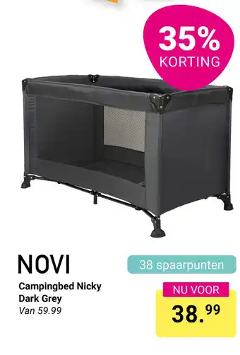 Van Asten BabySuperstore NOVI Campingbed Nicky Dark Grey aanbieding