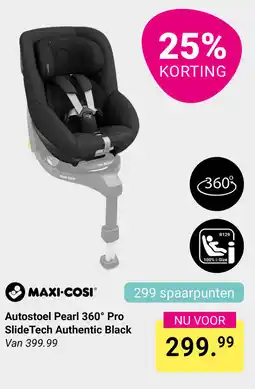 Van Asten BabySuperstore MAXI-COSI Autostoel Pearl 360° Pro Slide Tech Authentic Black aanbieding