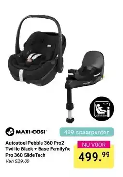 Van Asten BabySuperstore MAXI-COSI Autostoel Pebble 360 Pro2 Twillic Black + Base Familyfix Pro 360 Slide Tech aanbieding