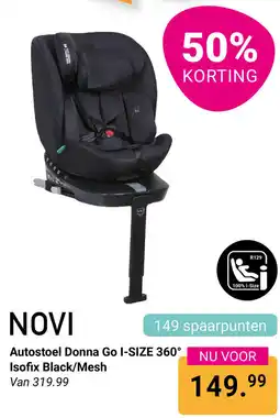 Van Asten BabySuperstore Novi Autostoel Donna Go I-SIZE 360° Isofix Black/Mesh aanbieding