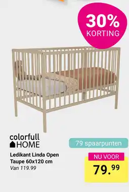 Van Asten BabySuperstore Colorfull home Ledikant Linda Open Taupe aanbieding