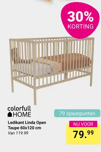 Van Asten BabySuperstore Colorfull home Ledikant Linda Open Taupe aanbieding
