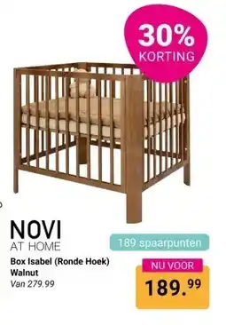 Van Asten BabySuperstore Novi at home Box Isabel Ronde Hoek Walnut aanbieding