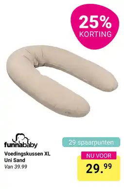 Van Asten BabySuperstore Funnababy Voedingskussen XL Uni Sand aanbieding