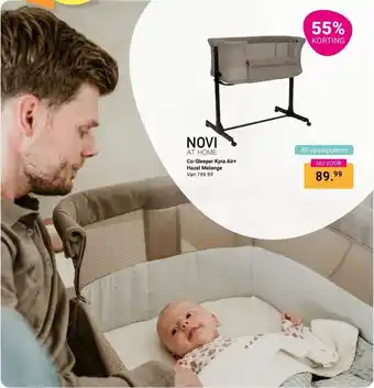 Van Asten BabySuperstore Novi at home Co-Sleeper Kyra Air+ Hazel Melange aanbieding