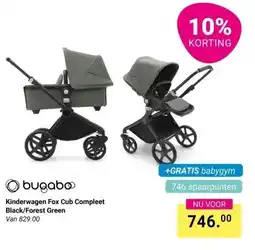 Van Asten BabySuperstore Kinderwagen Fox Cub Compleet Black/Forest Green aanbieding