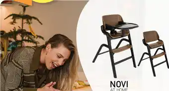 Van Asten BabySuperstore Novi at home Kinderstoel Curve Premium Walnut/Black aanbieding