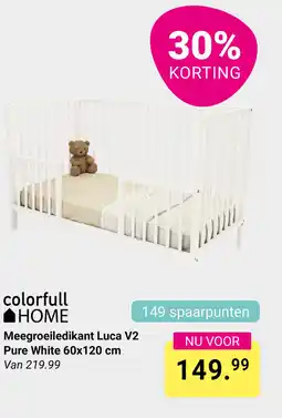 Van Asten BabySuperstore Colorfull home Meegroeiledikant Luca V2 Pure White aanbieding