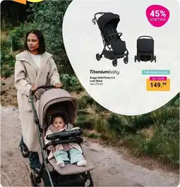 Van Asten BabySuperstore Titaniumbaby Buggy Solid Pulse 2.0 Lush Black aanbieding