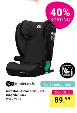 Van Asten BabySuperstore Kinderkraft Autostoel Junior Fix2 I-Size Graphite Black aanbieding
