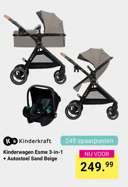 Van Asten BabySuperstore KKinderkraft Kinderwagen Esme 3-in-1 + Autostoel Sand Beige aanbieding