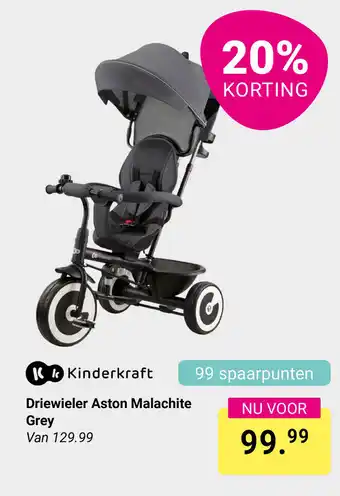 Van Asten BabySuperstore KkKinderkraft Driewieler Aston Malachite Grey aanbieding