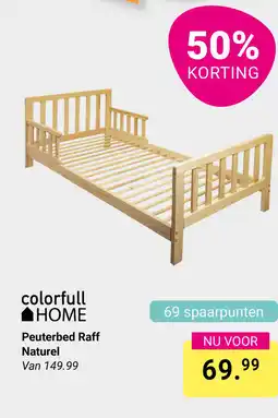 Van Asten BabySuperstore Colorfull HOME Peuterbed Raff Naturel aanbieding