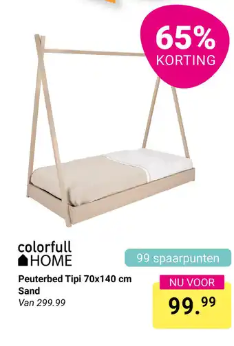 Van Asten BabySuperstore Colorfull HOME Peuterbed Tipi Sand aanbieding
