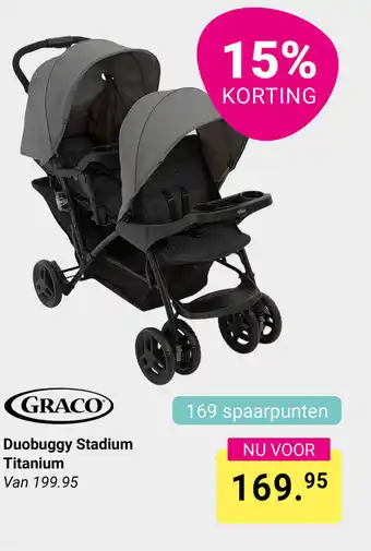 Van Asten BabySuperstore Graco Duobuggy Stadium Titanium aanbieding