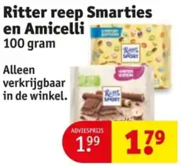 Kruidvat Ritter reep Smarties en Amicelli aanbieding