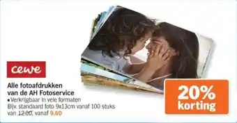 Albert Heijn Cewe Alle fotoafdrukken van de AH Fotoservice aanbieding